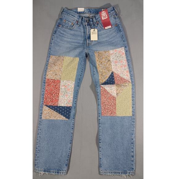 Levi’s 501 150th Anniversary Patchwork Jeans Women’s 25x30 Vintage Style NWT - Picture 1 of 9